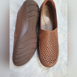 Clarks Brown Slip-On Loafers